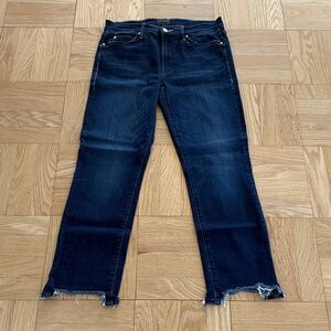 MOTHER Dark Indigo Straight Leg Jeans